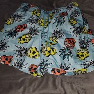 Men's Swim Trunks Pineapple Skull 32/34
